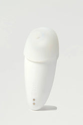 White Myvelvettouch Colorful Clitoral Slapping Massager on a light gray background