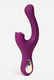 Myvelvettouch Elegant Purple G-Spot and Clitoral Sucking Vibrator 2-in-1 with a white logo on a white background