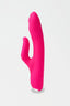 Pink Myvelvettouch G-spot Tapping and Clitoral Stimulation Vibrator on a light gray background