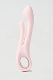 Pink Myvelvettouch Multifunctional Clitoral Stimulator Dual Head Vibrator on a light gray background
