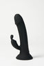 Black silicone Myvelvettouch Rabbit Suction Cup Dildo on a white background