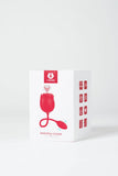 Product packaging of Myvelvettouch Rose 3-in-1 Sucking and Beating Egg Vibrator on a white background