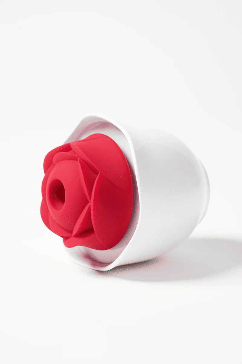 Myvelvettouch Rose Pot Clitoral Sucking and Slapping Stimulator on a white background