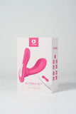 Myvelvettouch Women’s Thin Wearable Vibrator and Remote Control on a white box with branding and text.