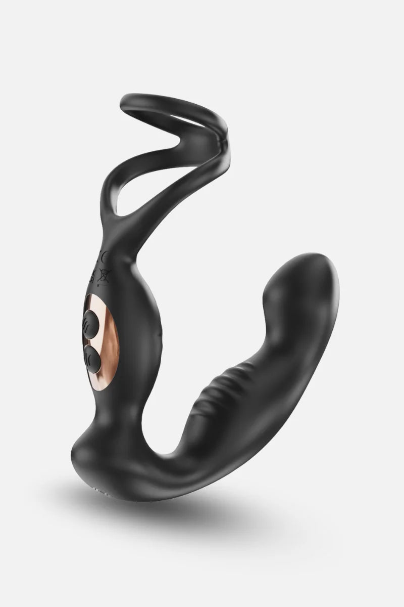 4‑in‑1 Prostate & Perineum Massager with Vibrating Ring Main image