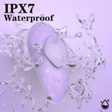 Myvelvettouch Lover Panty Vibrator with water splashes and 'IPX7 Waterproof' text on a purple background