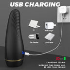 Black Myvelvettouch Automatically Electric Aircraft Masturbator Cup with USB charging