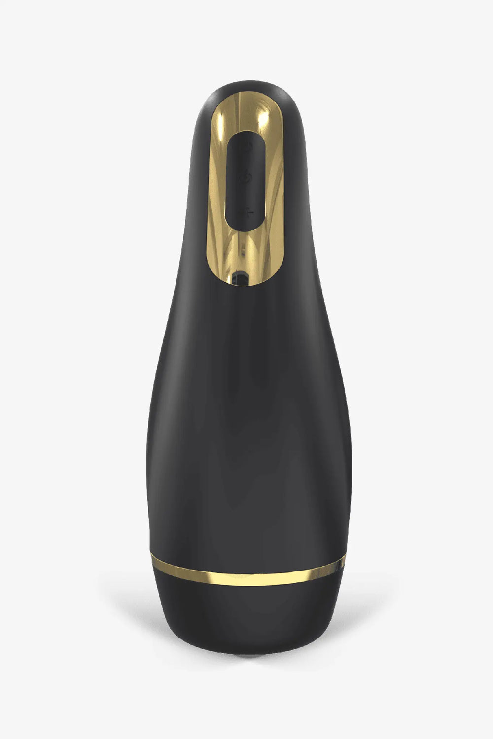 Black and gold Myvelvettouch Automatically Electric Aircraft Masturbator Cup on a white background