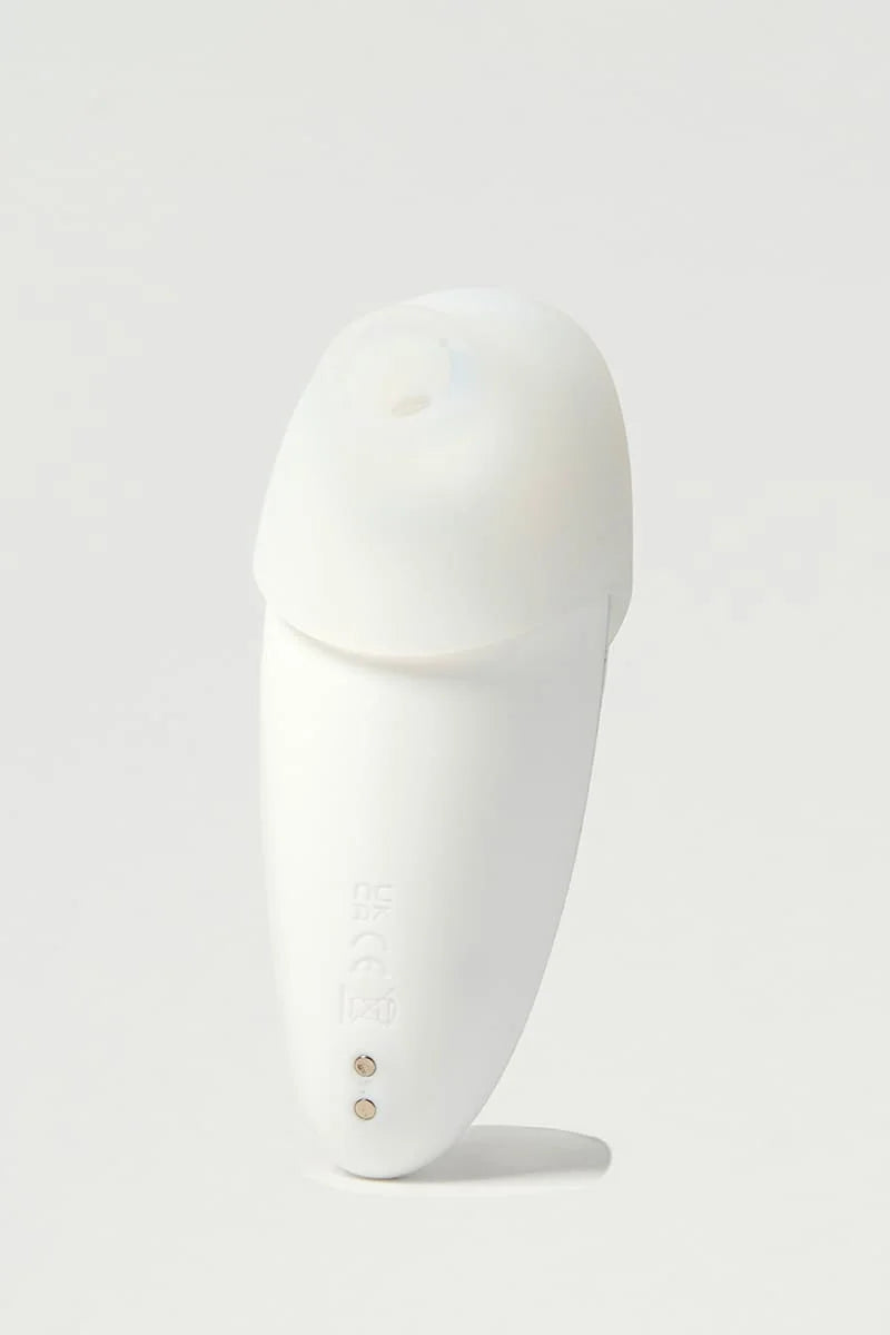 White Myvelvettouch Colorful Clitoral Slapping Massager on a light gray background Main image