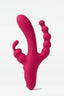 Pink Myvelvettouch Dual Stimulation Rabbit Vibrator with Anal Beads and Vaginal Insertion on a white background