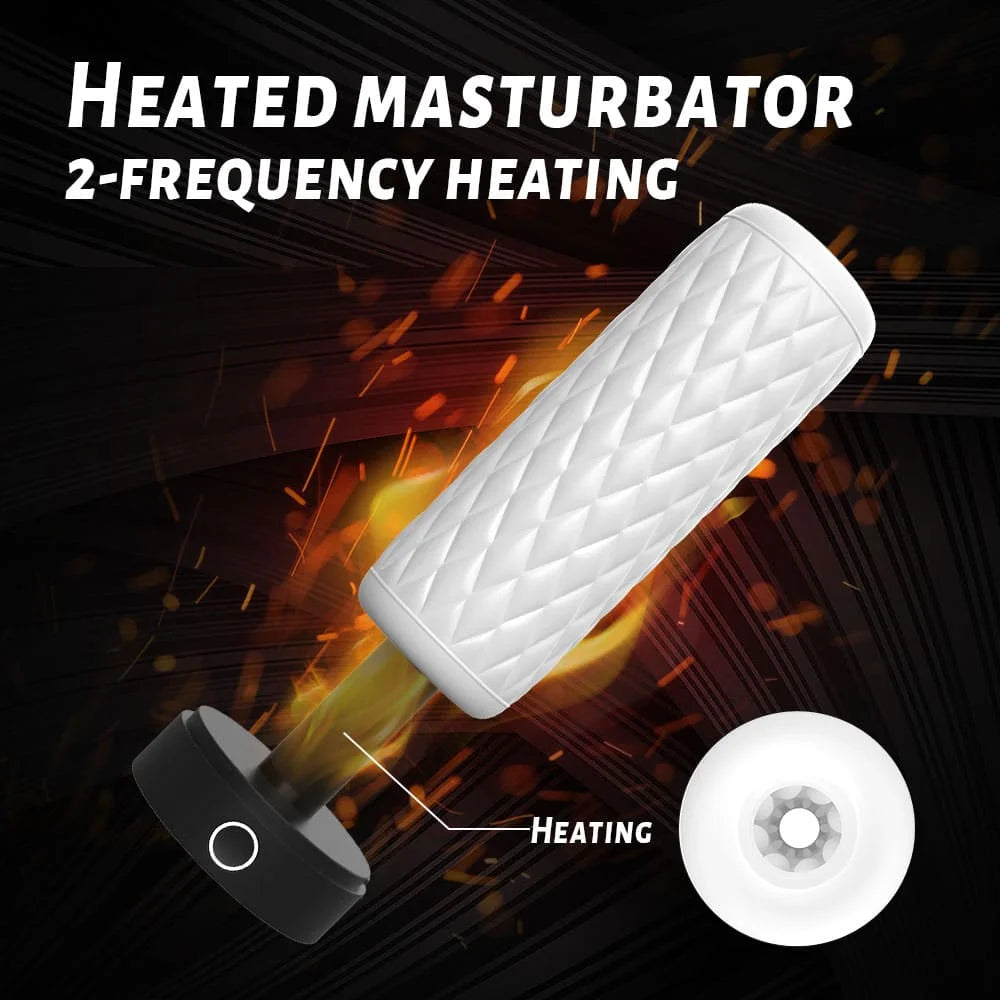 Heated masturbator with 2-frequency heating on a dark background