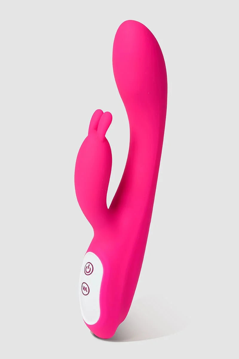Myvelvettouch Heated Rabbit Vibrator on a light gray background