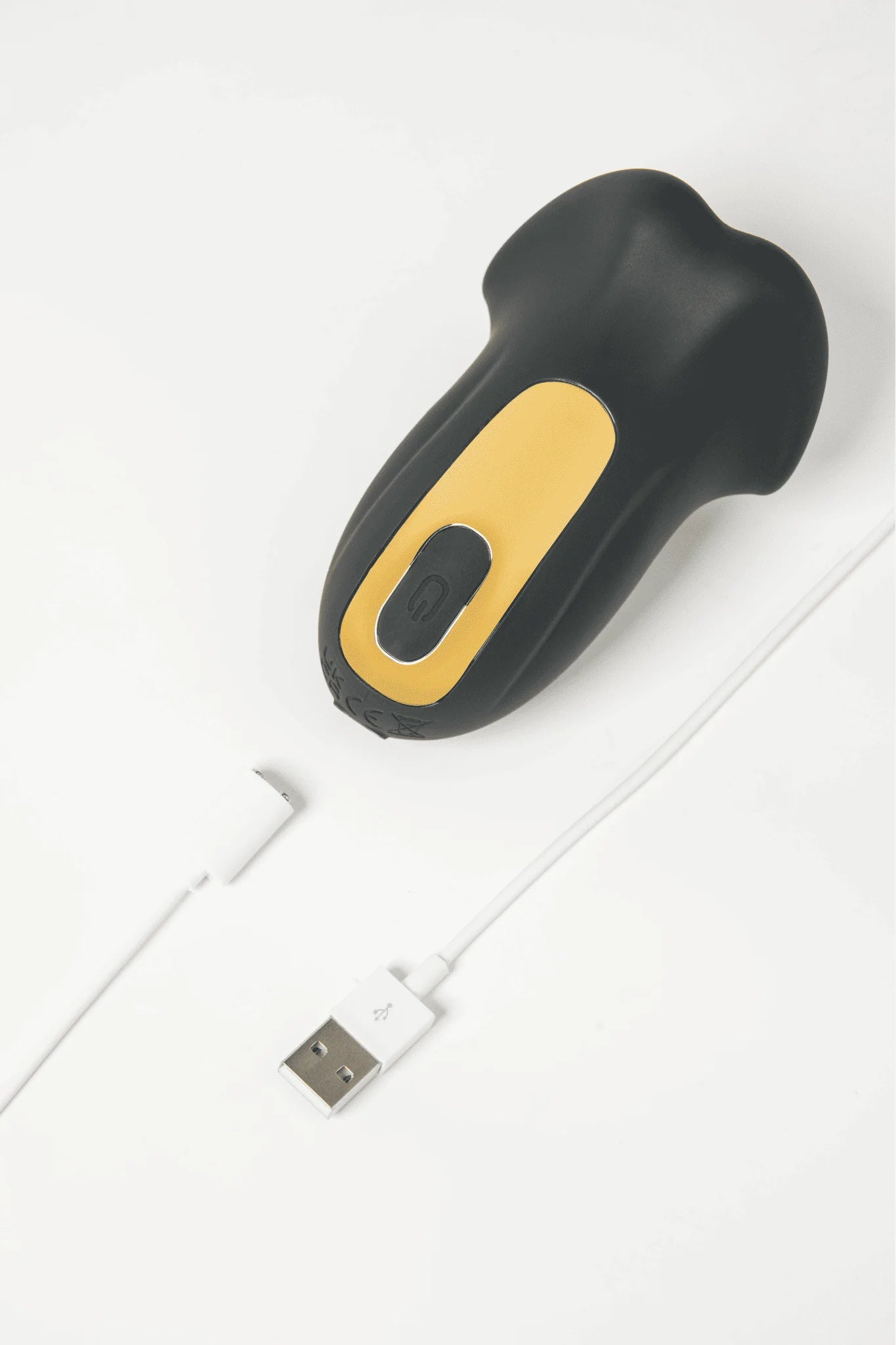 Black Myvelvettouch Penis Trainer on a white background