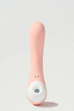 Pink and white Myvelvettouch Portable 2-in-1 Female Sucking and Vibrator on a light gray background