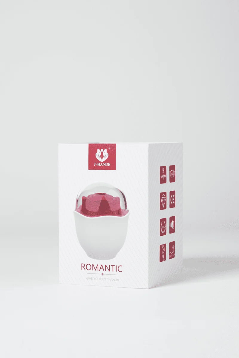 Rose Pot Suction Vibrator – Compact Rose-Shaped Clitoral Stimulator with 9 Air-Pulse & Vibration Modes