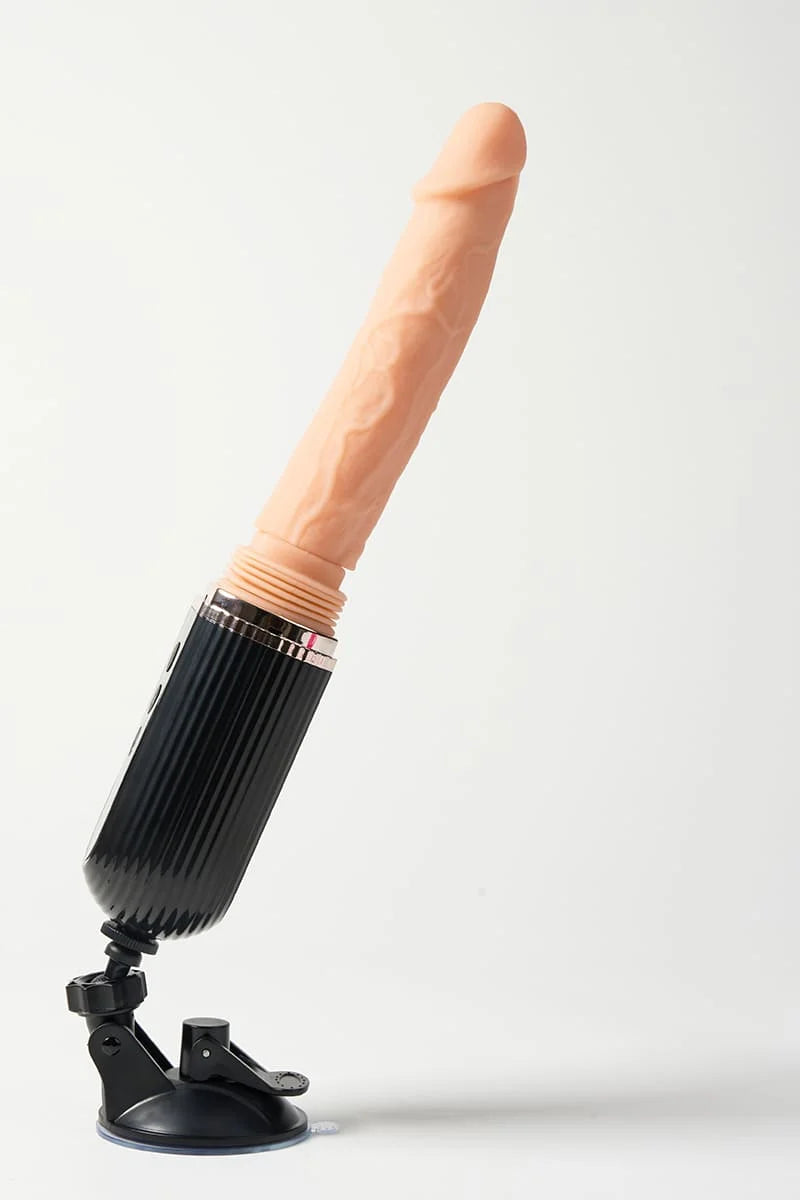 Myvelvettouch Suction Cup Vibrating Dildo with Thrusting and Remote Control on a white background