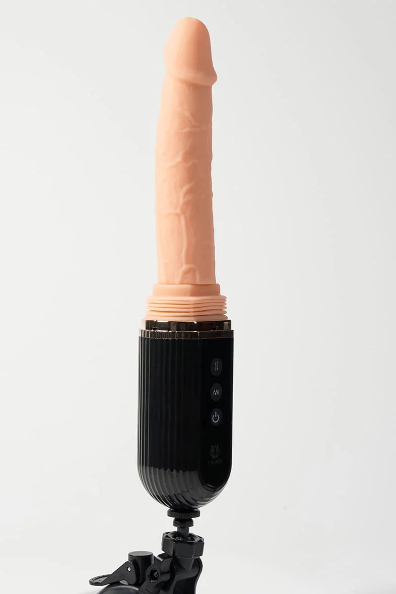 Myvelvettouch Suction Cup Vibrating Dildo with Thrusting and Remote Control with a cylindrical shaft and base on a white background Main image