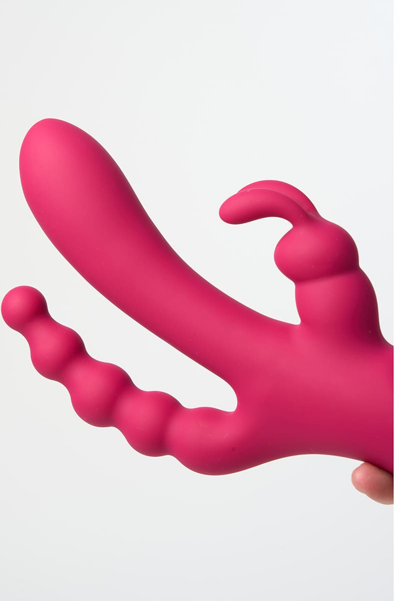 Triple Stimulator Vibrator – Clitoral, G-Spot & Anal 3-in-1 Design | Dual-Rod Vibrations | Waterproof & Rechargeable