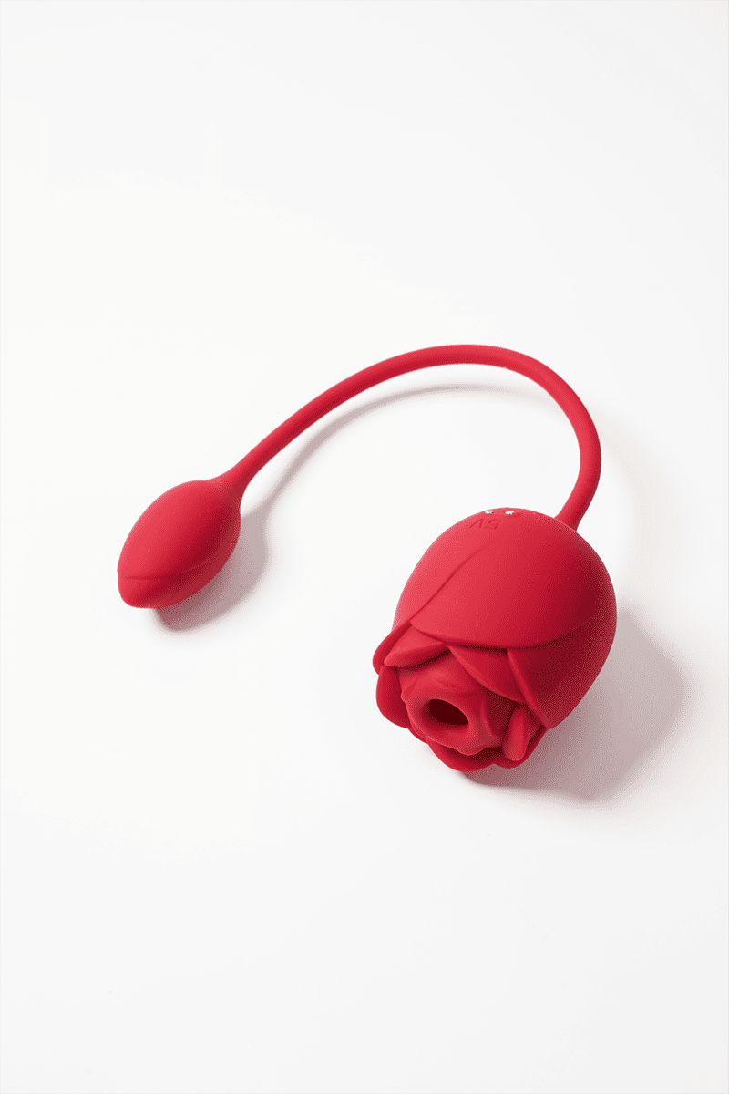 Myvelvettouch Rose 2-in-1 Clitoral Suction Stimulator with Egg Vibrator