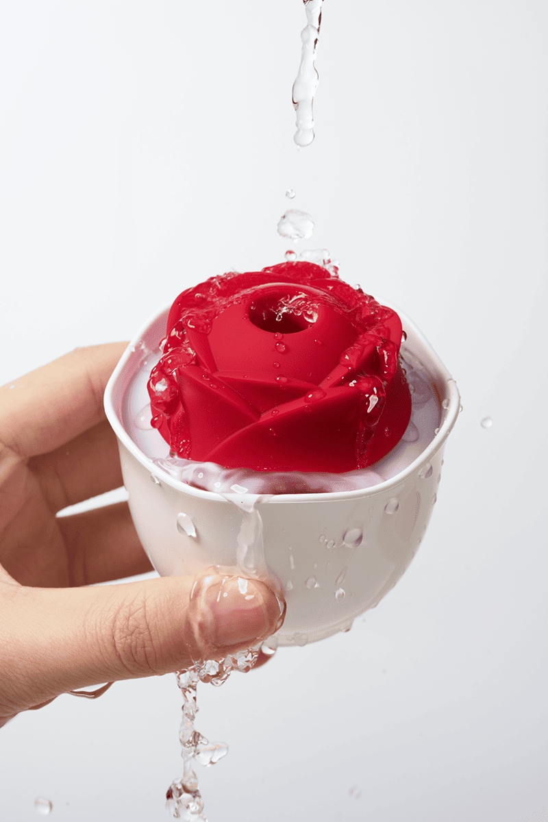 Rose Pot Suction Vibrator – Compact Rose-Shaped Clitoral Stimulator with 9 Air-Pulse & Vibration Modes