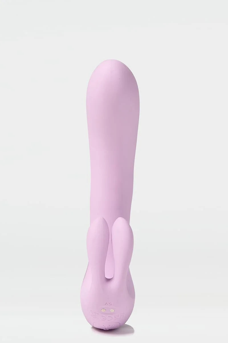Purple Rabbit 3-in-1 Tapping and Sucking Vibrator on a white background