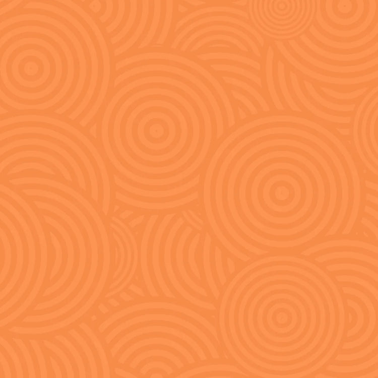 Pattern of concentric circles on an orange background