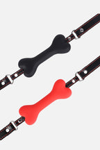 Silicone Bone Gag with Adjustable Strap on a white background